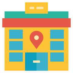 Hotel holidays buildings vacations hostel architecture and city - flat icon