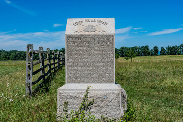 Monument to the 12th NJ Volunteers Regiment, Gettysburg National Military Park, Pennsylvania, USA