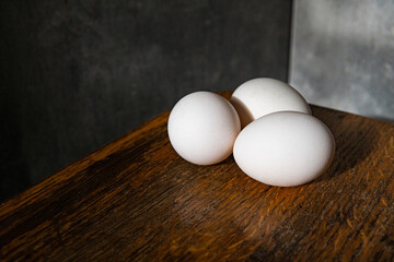 chicken egg on the table