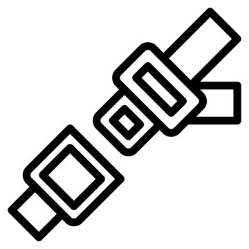 recommend clip art: Seatbelt safety lock - outline icon