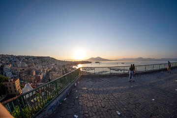 Fototapeta premium Napoli all'alba e le sue bellezze