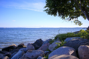 Ostsee, Rügen, bei Sassnitz, Blick am Wasser entlang