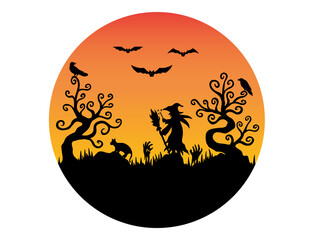 Circle Halloween Background