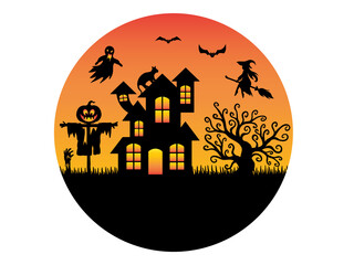 Halloween Circle Background Sublimation
