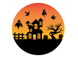 Halloween Circle Background Sublimation
