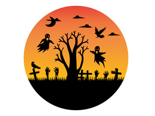 Halloween Circle Background Sublimation
