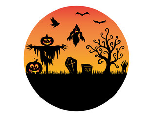 Halloween Circle Background Sublimation
