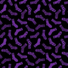 Cartoon kids seamless winter socks pattern for wrapping and clothes print and accessories and Christmas gift box