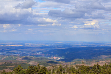 Harz, Wandern zum Brocken, Aussicht vom Brocken