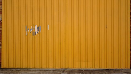yellow industrial warehouse door background