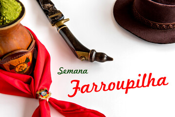 gaucho culture, yerba mate, red scarf and hat, farroupilha week.