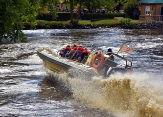 Fototapeta premium Speed boat on the river