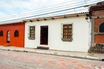 Facades of houses in El Salvador