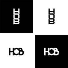 hob letter original monogram logo design set