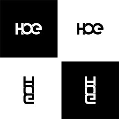 hoe letter original monogram logo design set