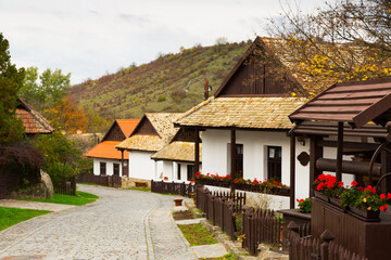 Fototapeta na wymiar Rural landscape of ideal tourist hungarian village Holloko