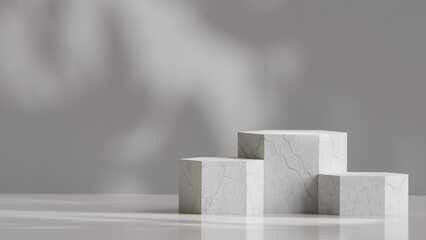 3d Podium Concrete in Grey or Monochrome Tone suitable for Product Display or Product Presentation