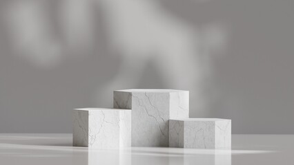 3d Podium Concrete in Grey or Monochrome Tone suitable for Product Display or Product Presentation
