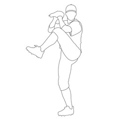 baseball player pitcher vector line
