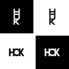 hok letter original monogram logo design set