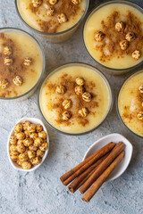 Traditional Turkish drink with roasted chickpea Boza or Bosa