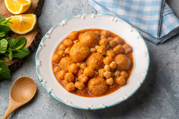 Traditional delicious Turkish foods; Bulgur soup (Turkish name; Anali Kizli, icli kofte)