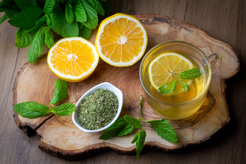 Tea with lemon and mint (Turkish name; nane limon cayi)