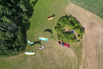 paragliding beauty of free flight Czech republic,Europe, Bykovice u Cerna Hora,paragliding...