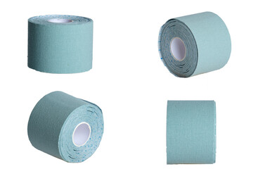 Blue Sports Bands, Facial Elastic Skin Patches, Health Care, Alternative Medicine, Facial Skin Correction, Isolates - Different Angles