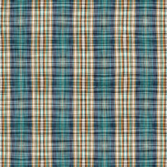 Teal rustic coastal beach house check fabric tile. Seamless sailor flannel textile gingham repeat swatch.