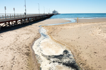 Waste water discharge into the sea