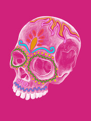 Calaverita de azúcar , calavera mexicana , Día de muertos, cráneo, tradiciones mexicanas 