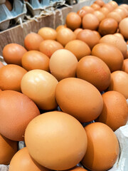 Fresh Farmer Chicken Eggs in Grocery Store