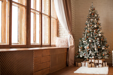 christmas tree in a room