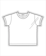 Kids tee shirt garment sketch fashion template