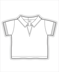 Kids shirt garment template fashion sketch