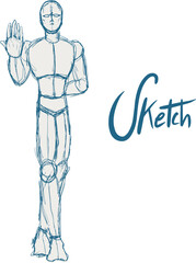 Sketch body man draw