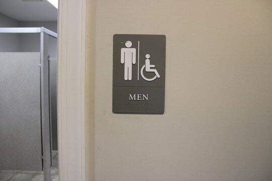 Men Restroom Wall Sign Grey