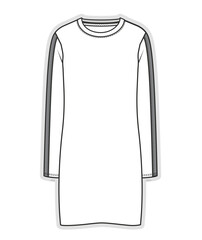 Long sleeves dress garment sketch fashion illustration