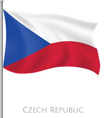 Czech Republic fly flag with abstract vector art work and background design