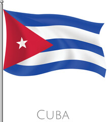 Cuba fly flag with abstract vector art work and background design