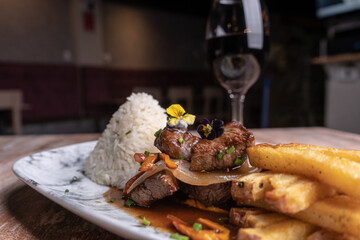 Typical food of Peru, Lomo Saltado.