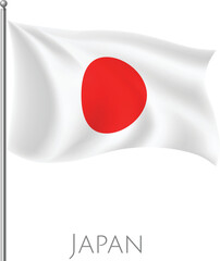 Japan fly flag with abstract vector art work and background design
