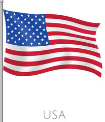 USA fly flag with abstract vector art work and background design