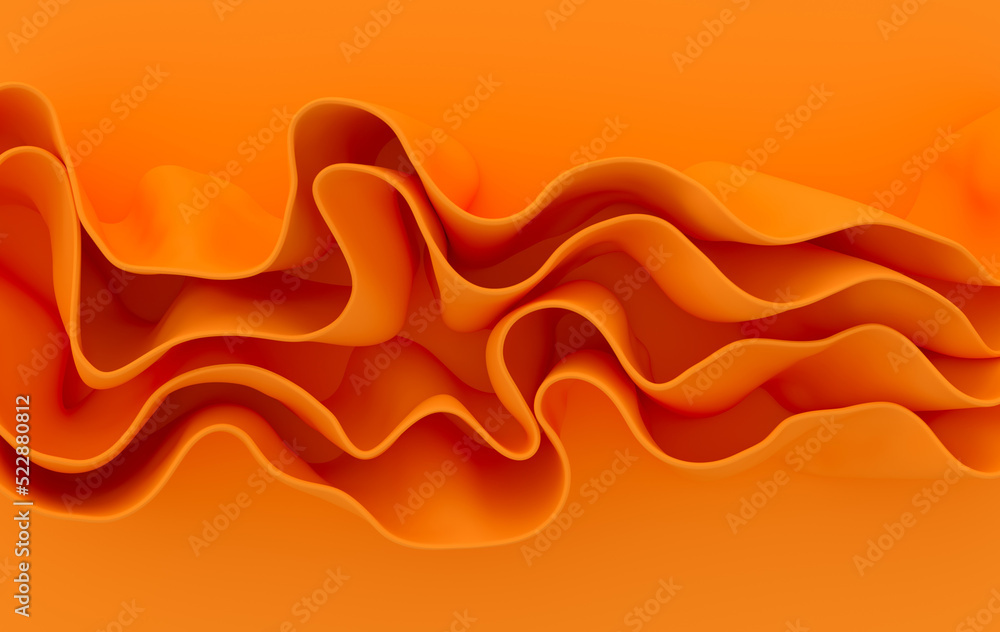 Poster 3d rendering background with waves and curves. dynamic wallpaper