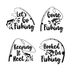 Lettering Fishing Logo Vector Design Collection