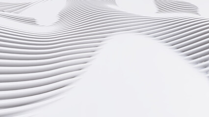 Abstract Curved Shapes. White Circular Background.