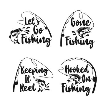 Lettering Fishing Logo Vector Design Collection