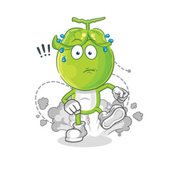 pea head running illustration. character vector