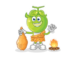 pea head ancient cartoon. cartoon mascot vector